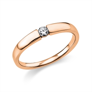 Solitaire Ring  14kt Rotgold mit 0,10ct Diamanten