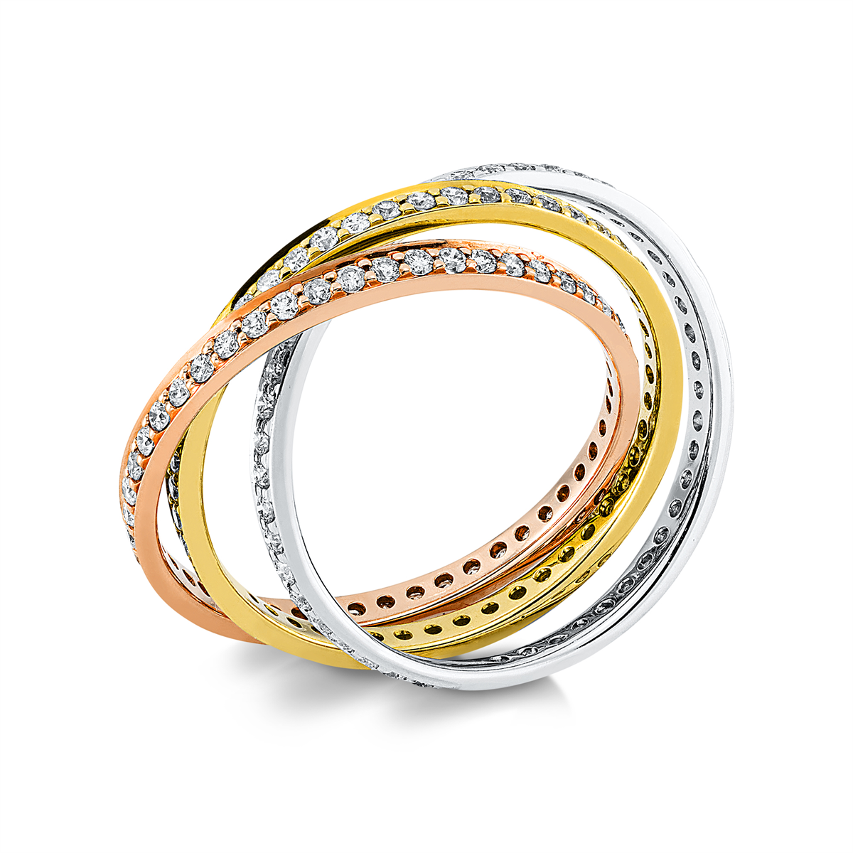 Ring  18kt Weißgold / Gelbgold / Rotgold mit 0,98ct Diamanten