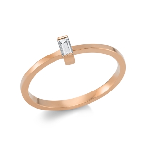 Solitaire Ring  14kt Rotgold mit 0,12ct Diamanten