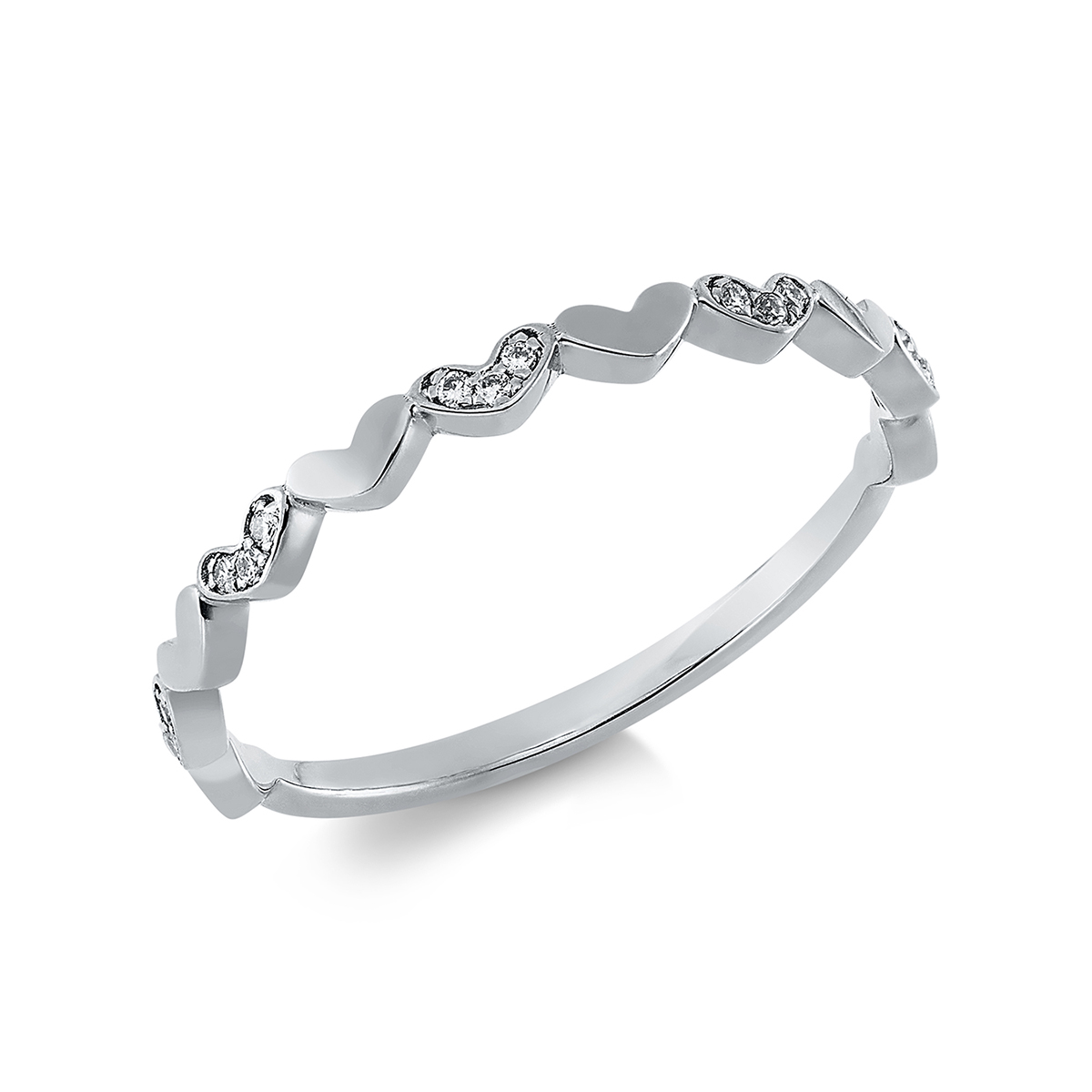 Ring 18 kt WG Herzen