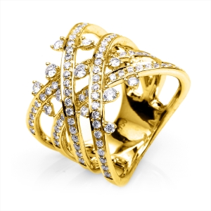 Ring  18kt Gelbgold mit 1,30ct Diamanten