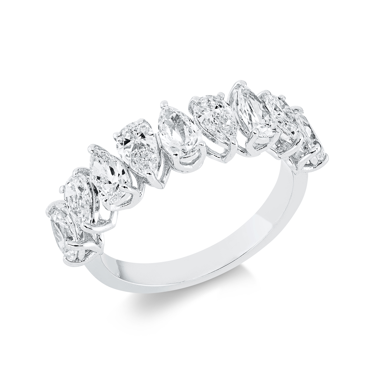 Memoire halb Ring  18kt Weißgold mit 1,72ct Diamanten