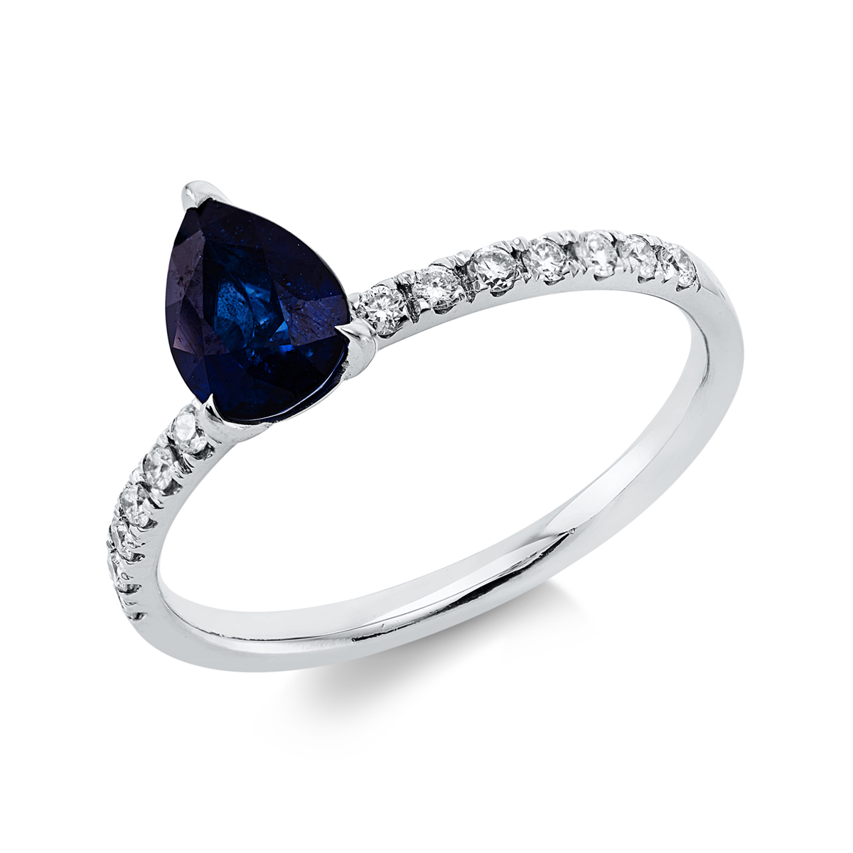 Ring 3er-Krappe 18 kt WG Tropfen