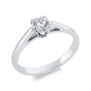 Solitaire Ring 4er-Krappe 18kt Weißgold GIA7501813799 Petrovic mit 0,50ct Diamanten