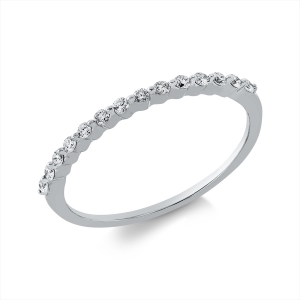 Ring 18 kt GG, Fassung rhodiniert