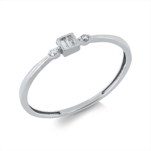 Ring 18 kt GG, Fassung rhodiniert