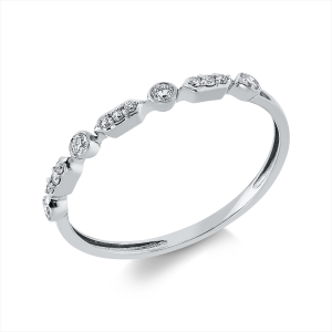 Ring 18 kt GG, Fassung rhodiniert