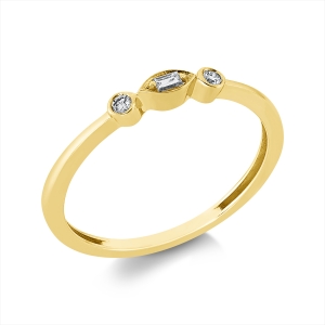 Ring 18 kt GG, Fassung rhodiniert