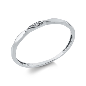 Ring 18 kt GG, Fassung rhodiniert