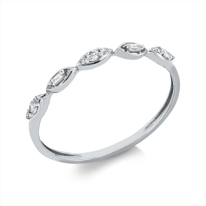 Ring 18 kt GG, Fassung rhodiniert