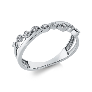 Ring 18 kt GG, Fassung rhodiniert