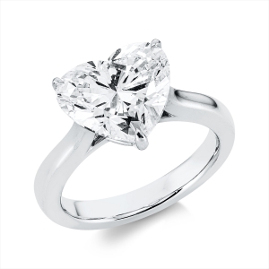 Solitaire Ring 3er-Krappe 18kt Weißgold IGI 708564409 mit 4,09ct Diamanten