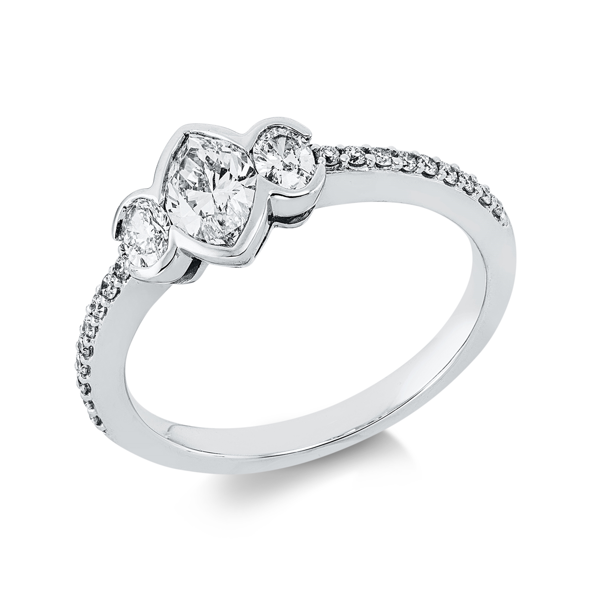 Ring  18kt Weißgold mit 0,85ct Diamanten