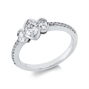 Ring  18kt Weißgold mit 0,85ct Diamanten