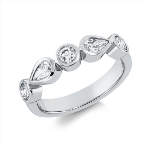 Ring  18kt Weißgold mit 0,81ct Diamanten