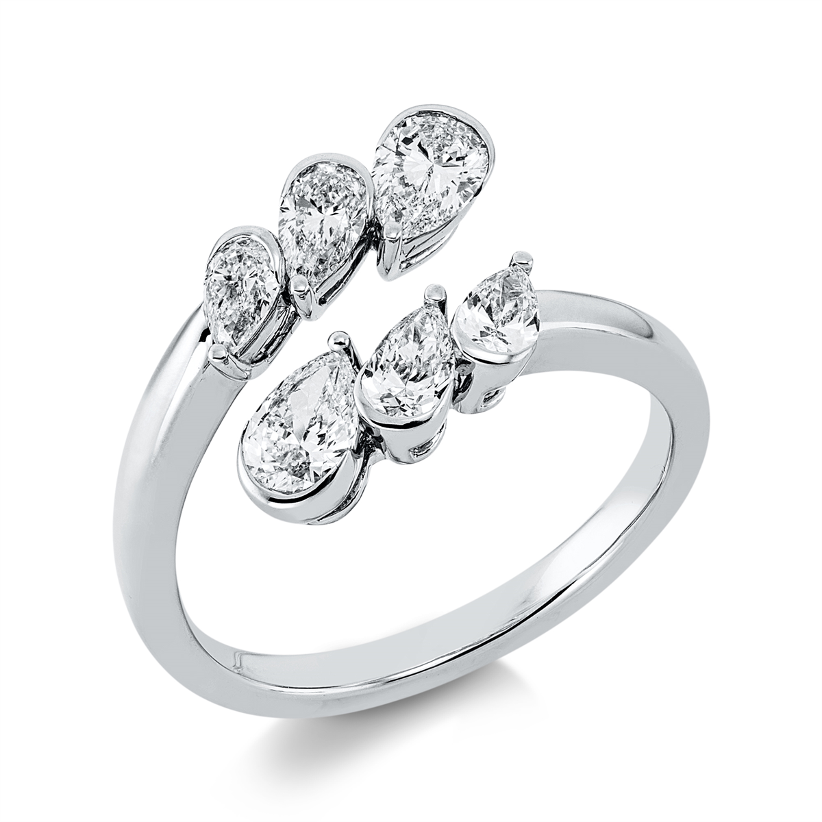 Ring  18kt Weißgold mit 1,05ct Diamanten