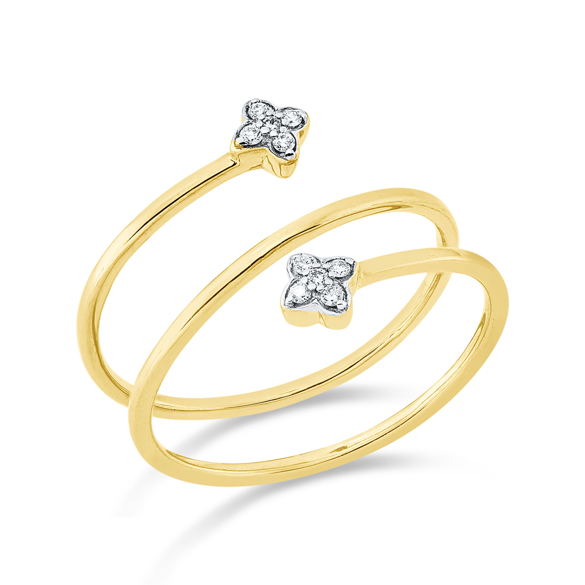 Ring 18 kt GG, Fassung rhodiniert