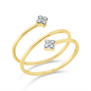 Ring 18 kt GG, Fassung rhodiniert