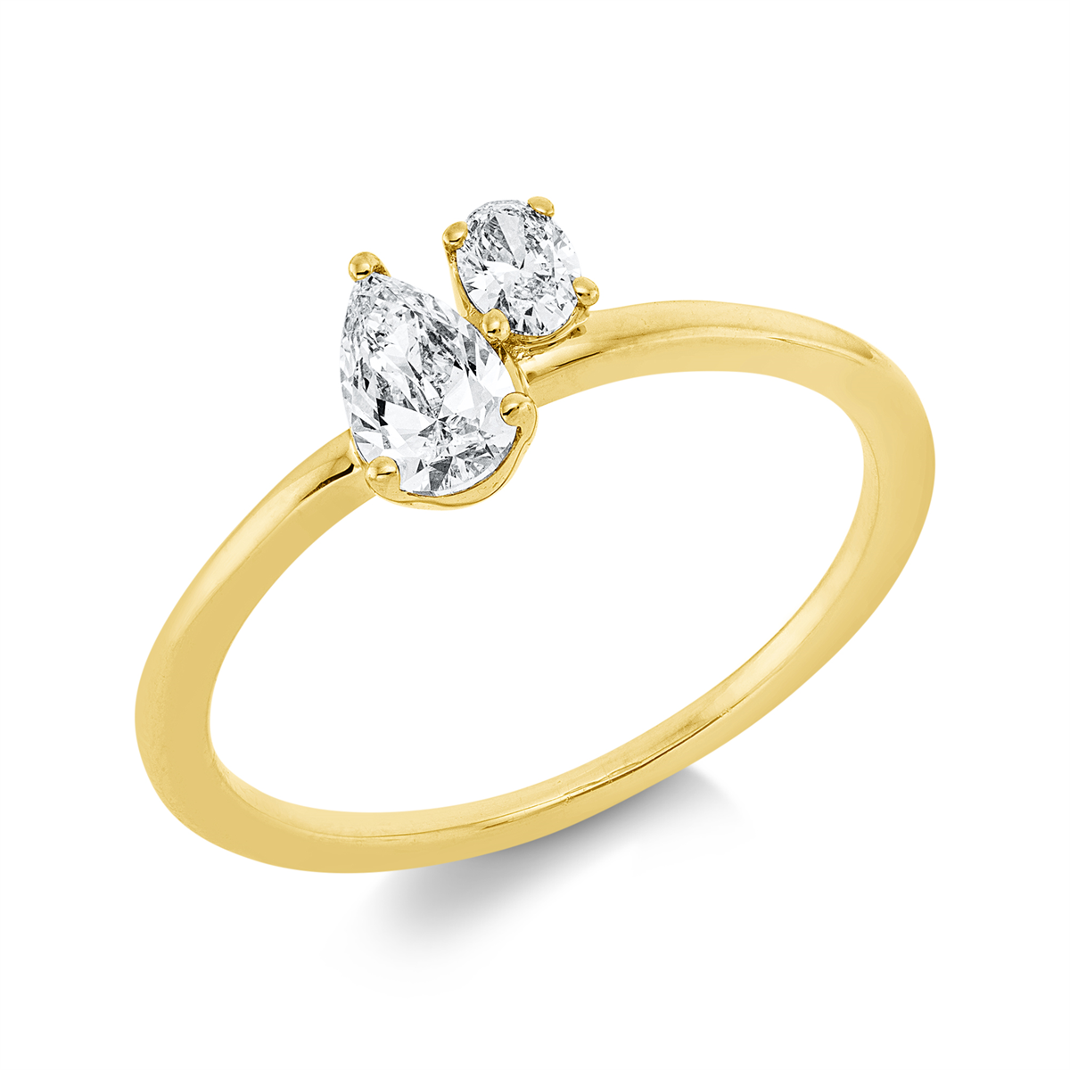 Ring  18kt Gelbgold mit 0,40ct Diamanten