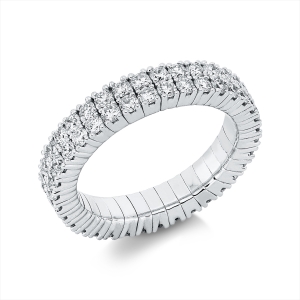 Ring 4er-Krappe 18 kt WG, Flex-Band, variabel