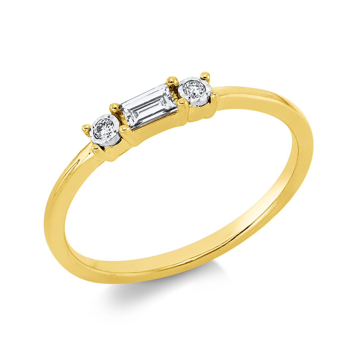 Ring 18 kt GG, Fassung rhodiniert