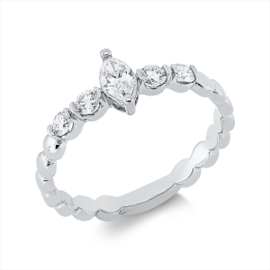 Solitaire Ring  18kt Weißgold mit 0,41ct Diamanten