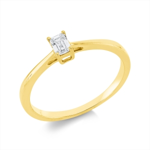 Solitaire Ring 4er-Krappe 18kt Gelbgold mit 0,20ct Diamanten