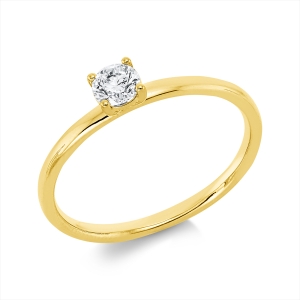 Solitaire Ring 4er-Krappe 18kt Gelbgold mit 0,25ct Diamanten