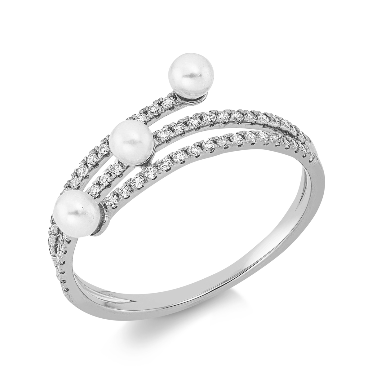 Ring  18kt Weißgold mit 0,21ct Diamanten