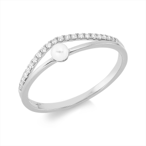 Ring  18kt Weißgold mit 0,10ct Diamanten