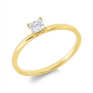 Solitaire Ring 4er-Krappe 18kt Gelbgold mit 0,25ct Diamanten