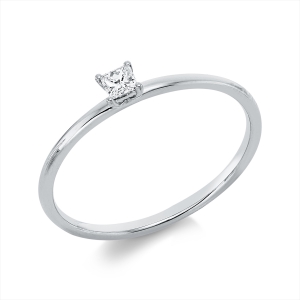 Solitaire Ring 4er-Krappe 18kt Gelbgold mit 0,10ct Diamanten