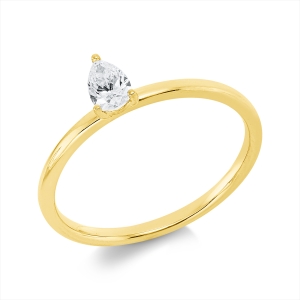 Solitaire Ring 3er-Krappe 18kt Gelbgold mit 0,27ct Diamanten