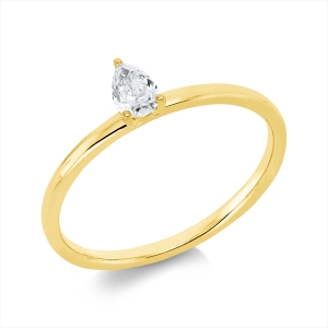 Solitaire Ring 3er-Krappe 18kt Gelbgold mit 0,20ct Diamanten