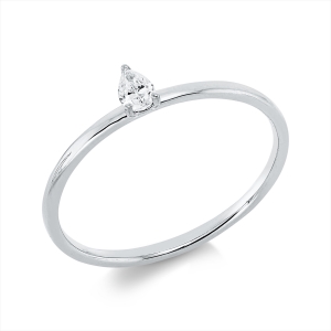 Solitaire Ring 3er-Krappe 18kt Weißgold mit 0,10ct Diamanten