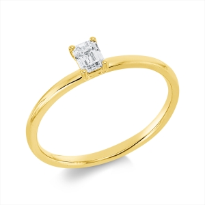Solitaire Ring 4er-Krappe 18kt Gelbgold mit 0,26ct Diamanten