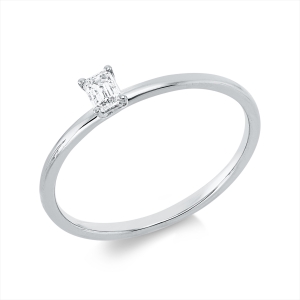 Solitaire Ring 4er-Krappe 18kt Gelbgold mit 0,15ct Diamanten