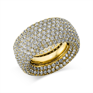 Pavé Ring  18kt Gelbgold mit 10,62ct Diamanten