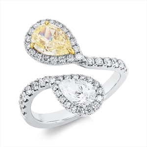 Ring 18 kt WG+GG, GIA 1415969245, GIA 1315388747