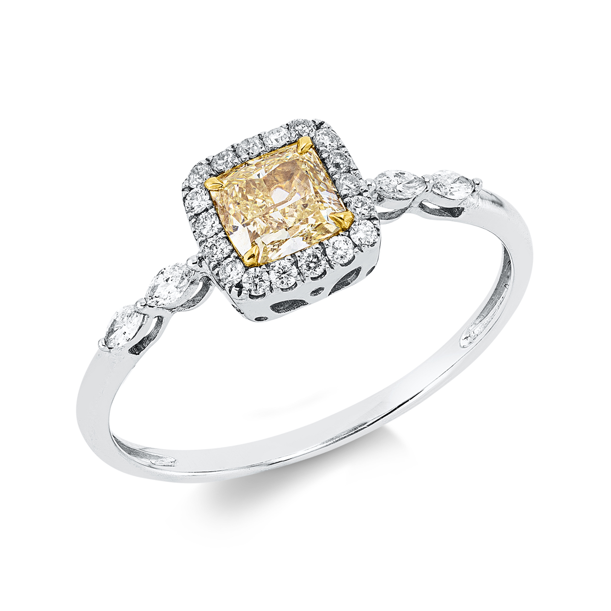 Ring 4er-Krappe 18 kt WG+GG