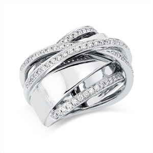 Ring  18kt Weißgold mit 0,87ct Diamanten