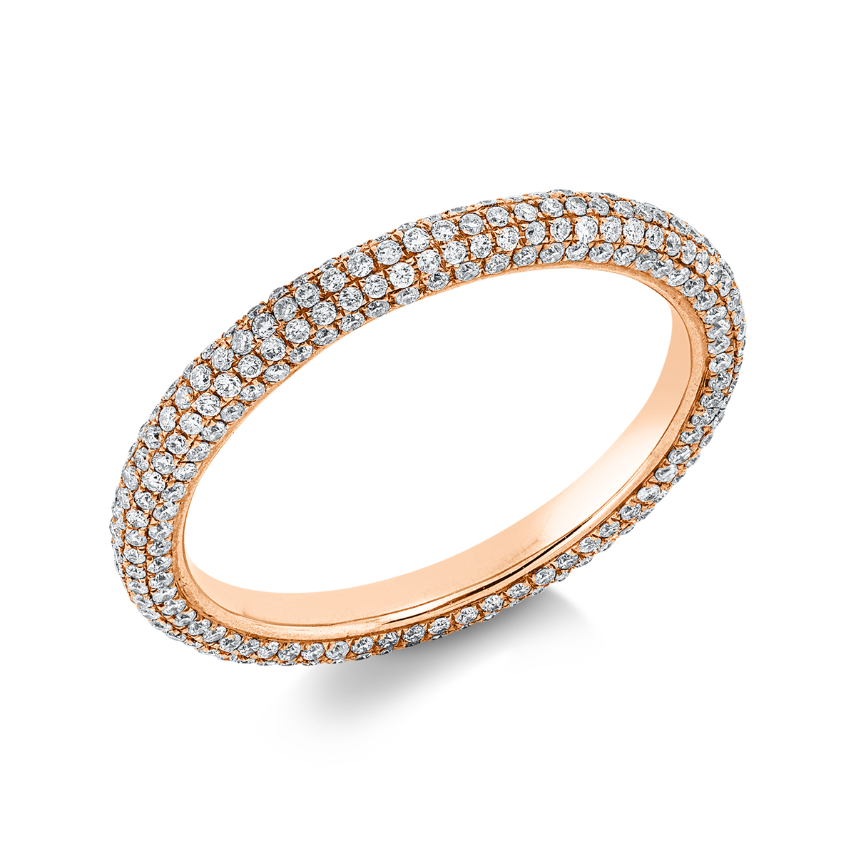 Pavé Ring  18kt Rotgold mit 0,69ct Diamanten
