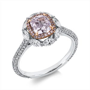 Ring 18 kt WG+RG, GIA 2185113378