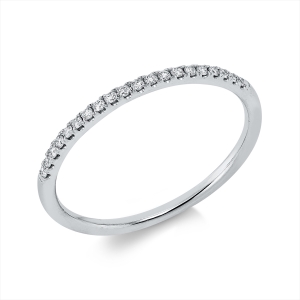 Memoire halb Ring  18kt Weißgold mit 0,10ct Diamanten