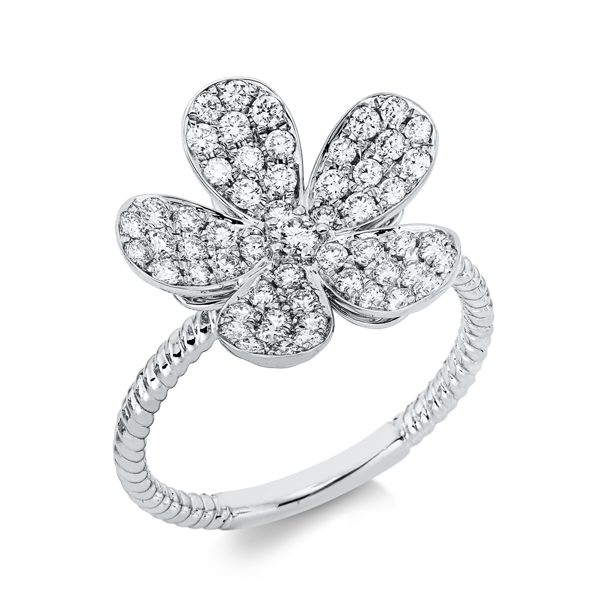 Ring 18 kt WG Blume/Blumen