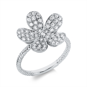Ring 18 kt WG Blume/Blumen