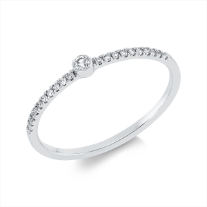 Ring 18 kt GG, Fassung rhodiniert