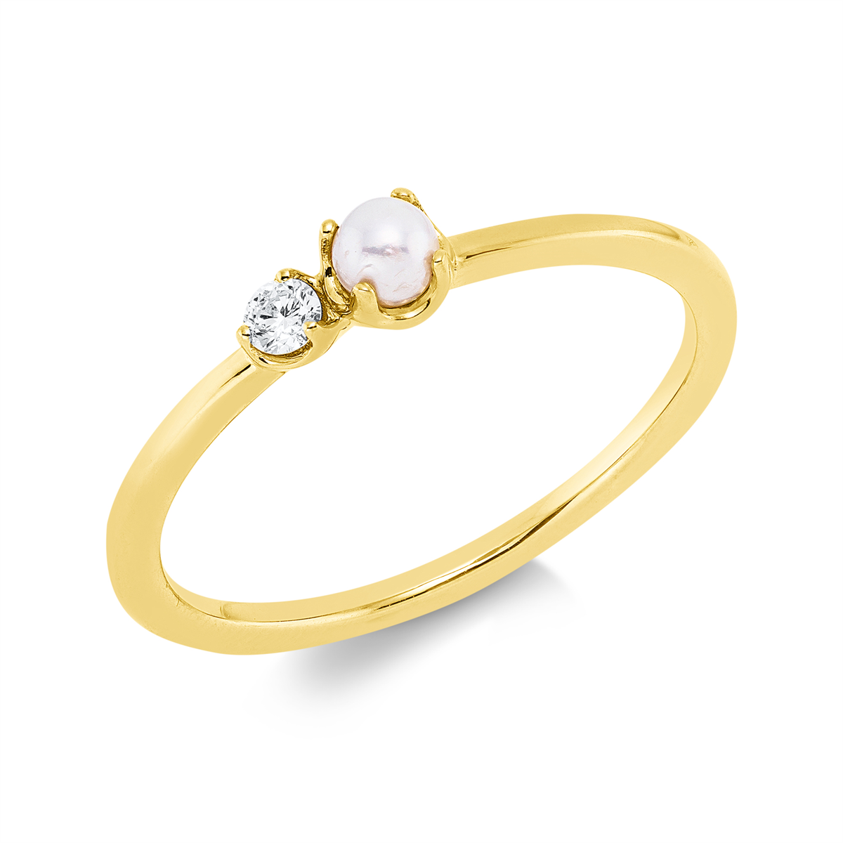 Ring  18kt Gelbgold mit 0,05ct Diamanten
