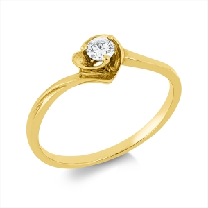 Solitaire Ring  18kt Rotgold mit 0,14ct Diamanten