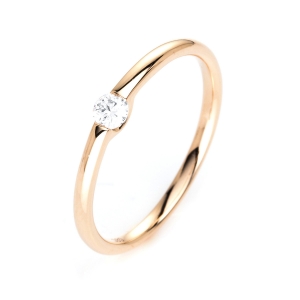 Solitaire Ring  14kt Gelbgold mit 0,10ct Diamanten